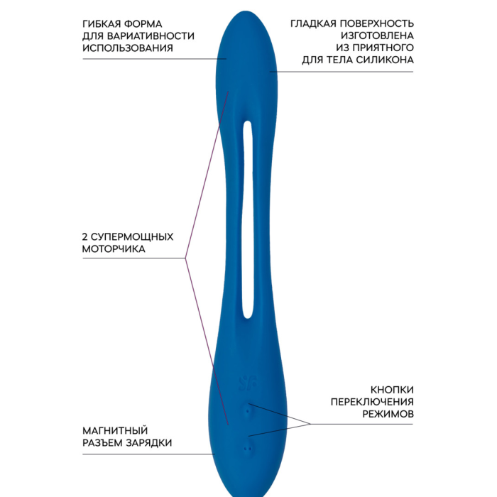 Многофункциональный вибратор для пар Satisfyer Elastic Game, синий