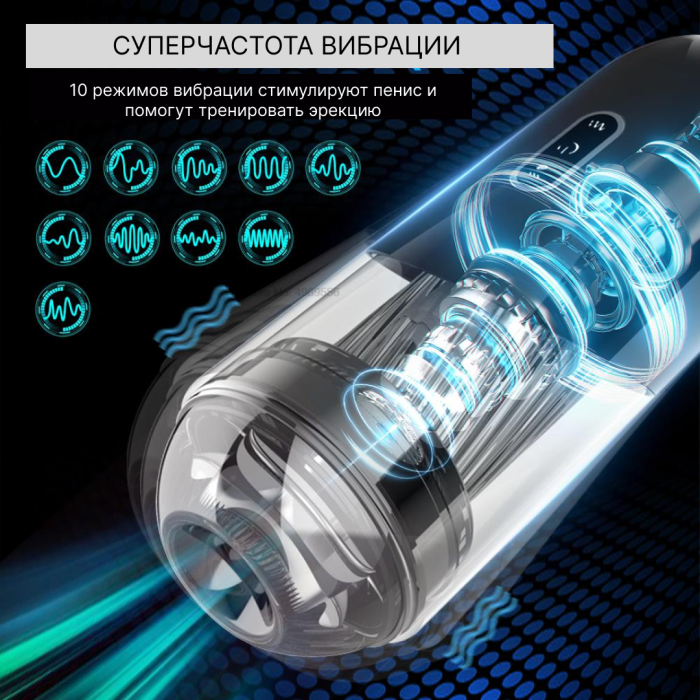 Автоматический мастурбатор с вакуумом и вибрацией