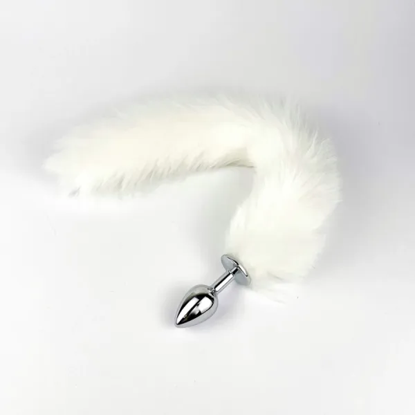 Анальная пробка с хвостом (белый) Анальная пробка с хвостом (белый)