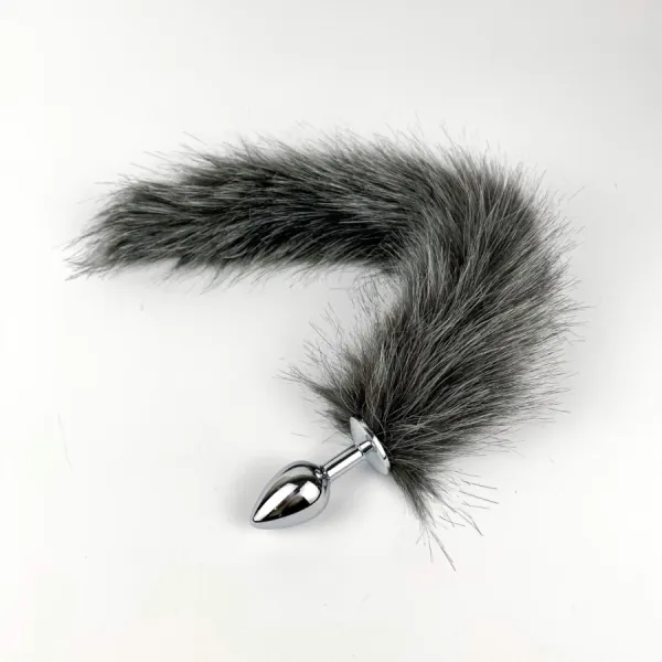 Анальная пробка с хвостом (серый) Анальная пробка с хвостом (серый)