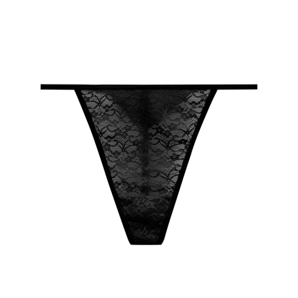 Стринги женские, кружевные (черные)