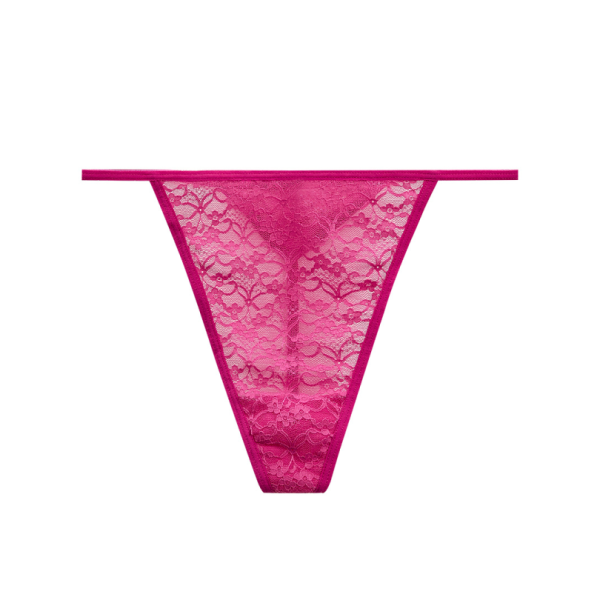 Стринги женские, кружевные (розовые)