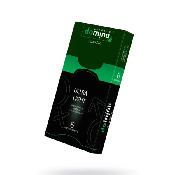 Презервативы Domino, classic, ultra light, латекс, 18 см, 5,2 см, 6 шт.
