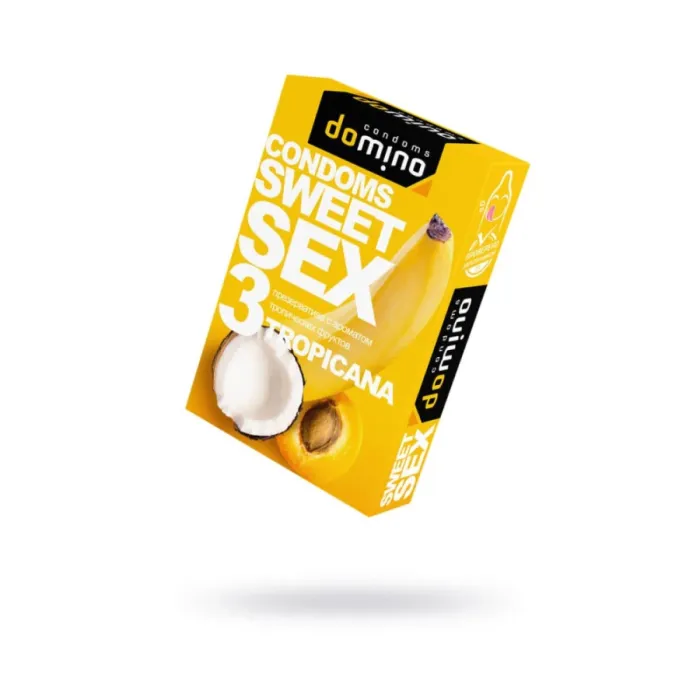 Презервативы Domino, sweet sex, латекс, тропические фрукты, 18 см, 5,2 см, 3 шт.