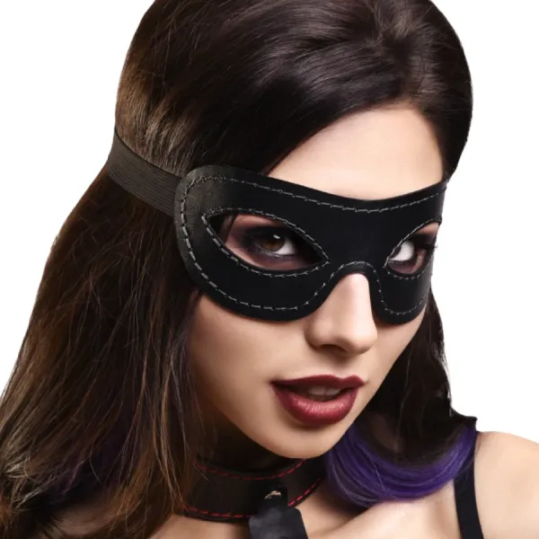 Маска Pecado BDSM, открытая овальная, натуральная кожа, черная Маска Pecado BDSM, открытая овальная, натуральная кожа, черная