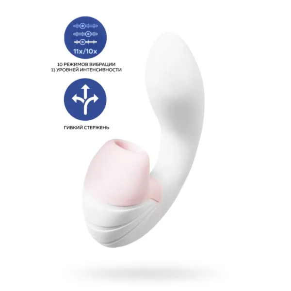Вибратор Satisfyer Supernova, с вакуум-волновым стимулятором, силикон, белый, 16,9 см Вибратор Satisfyer Supernova, с вакуум-волновым стимулятором, силикон, белый, 16,9 см