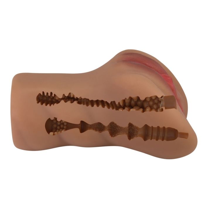  Мастурбатор комбинированный "Caroline", Коричневый