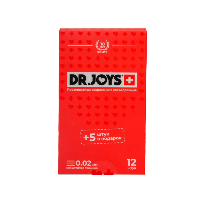 Презервативы DR.JOYS+ Сверхтонкие 0.02  12 штук + 5 штук в подарок