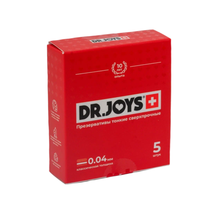 Презервативы DR.JOYS+ Классическая толщина 0.04 тонкие 5 штук