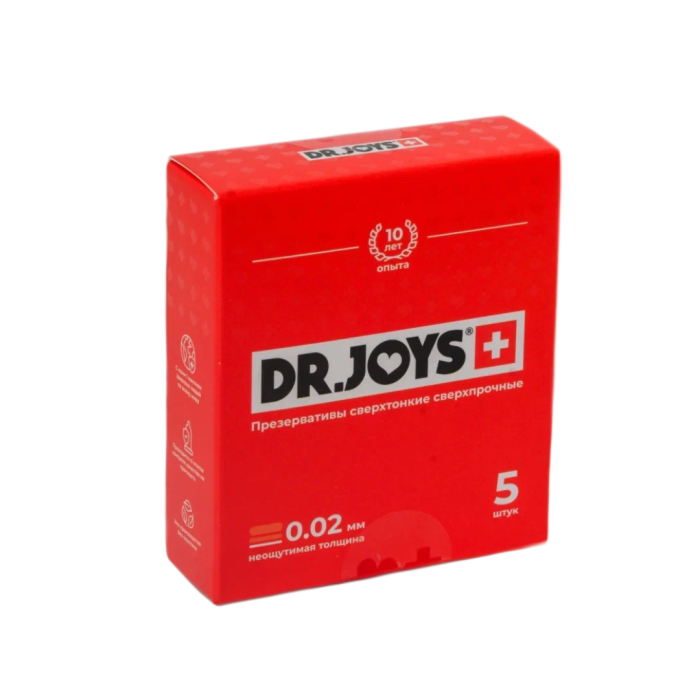 Презервативы DR.JOYS+ 0.02 сверхтонкие 5 штук