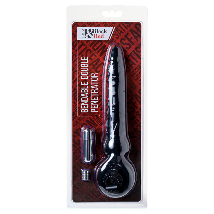 Насадка на пенис Black&Red by TOYFA с вибрацией, PVC, чёрный, 24 см
