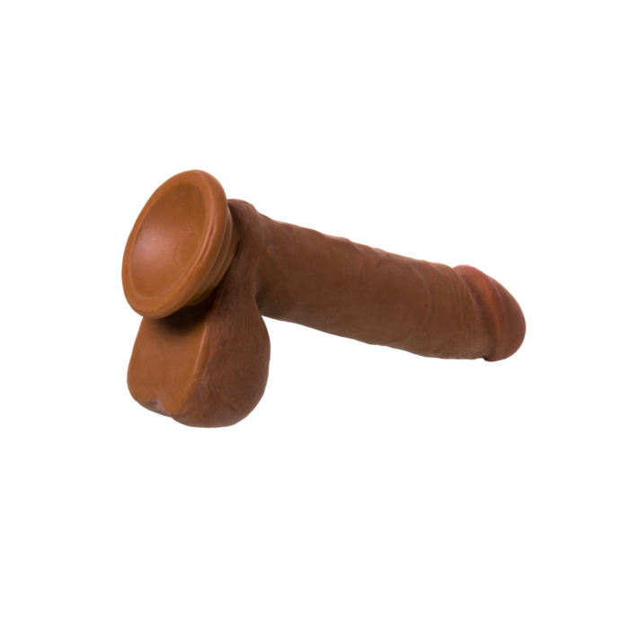 Реалистичный ротатор на присоске RealStick Elite Mulatto Mr. Diaz, TPR, коричневый, 16 см