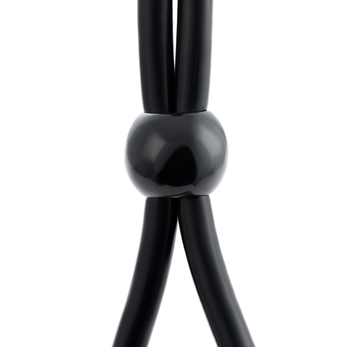 Лассо на пенис A-Toys by TOYFA Leatt с тремя бусинами, силикон, черный, 19,5 см
