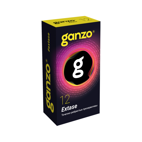 ПРЕЗЕРВАТИВЫ GANZO EXTASE №12 BLACK EDITION (анатомические с точечной и ребристой текстурой) ПРЕЗЕРВАТИВЫ GANZO EXTASE №12 BLACK EDITION (анатомические с точечной и ребристой текстурой)