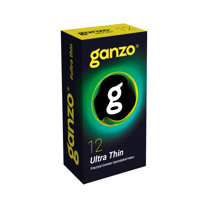 ПРЕЗЕРВАТИВЫ GANZO ULTRA THIN №12 BLACK EDITION (ультратонкие), 12 шт. в упак.