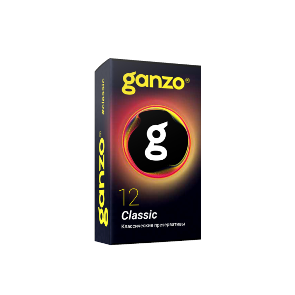 ПРЕЗЕРВАТИВЫ GANZO CLASSIC №12 BLACK EDITION (классические с обильной смазкой)