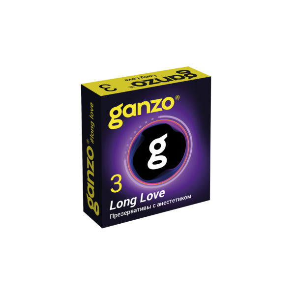 ПРЕЗЕРВАТИВЫ GANZO LONG LOVE №3 BLACK EDITION (пролонгирующие с анестетиком)