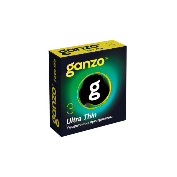 ПРЕЗЕРВАТИВЫ GANZO ULTRA THIN №3 BLACK EDITION (ультратонкие), 3 шт. в упак.