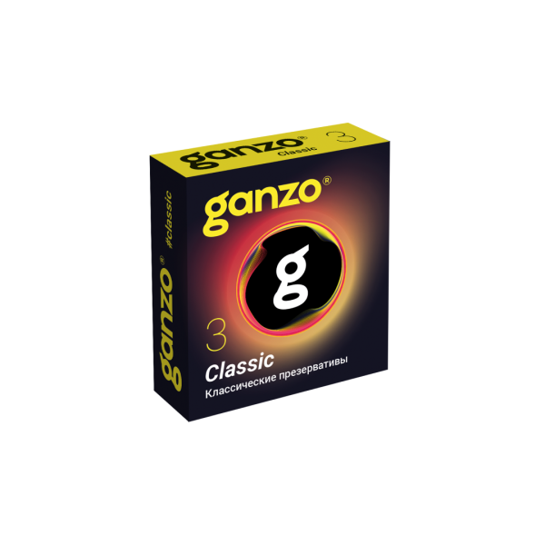 ПРЕЗЕРВАТИВЫ GANZO CLASSIC №3 BLACK EDITION (классические с обильной смазкой)
