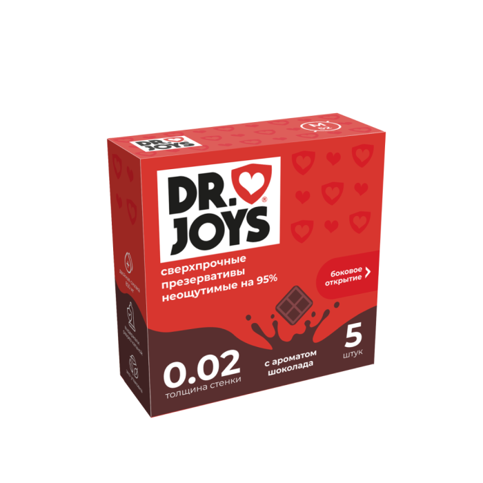 Презервативы DR. JOY шоколад (маленькая упаковка, 5 штук в пачке)