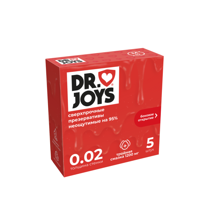 Презервативы DR. JOY тройная смазка new (маленькая упаковка, 5 штук в пачке)