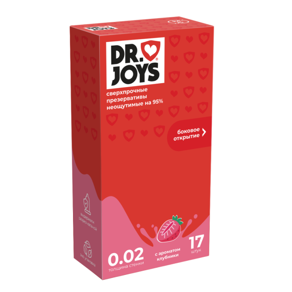 Презервативы DR. JOYS клубника (большая упаковка, 17 штук в пачке)