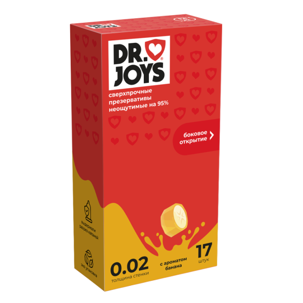 Презервативы DR. JOYS банан (большая упаковка, 17 штук в пачке)