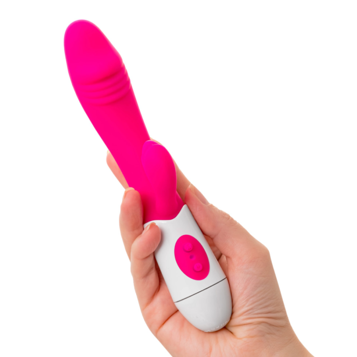 Вибратор с клиторальным стимулятором A-Toys by TOYFA Area, силикон, розовый, 19,5 см