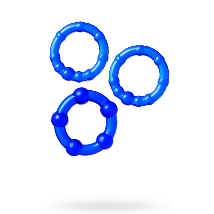 Набор эрекционных колец на пенис A-Toys by TOYFA Tian, TPE, синий, Ø 3,5/3/2 см