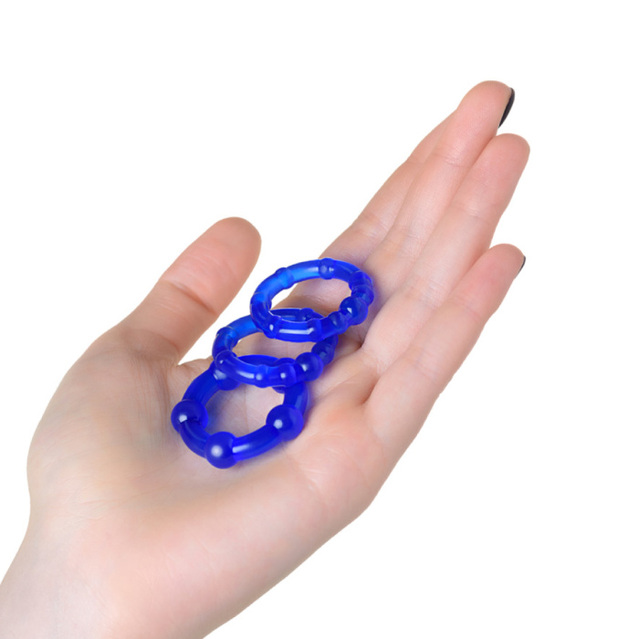 Набор эрекционных колец на пенис A-Toys by TOYFA Tian, TPE, синий, Ø 3,5/3/2 см