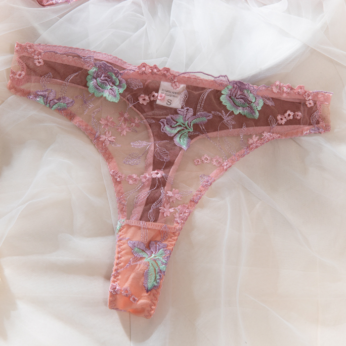 Комплект эротического белья, прозрачно-розовый