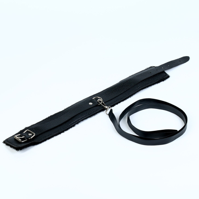 Эротический БДСМ набор, 8 предметов, металл, кожа, черный