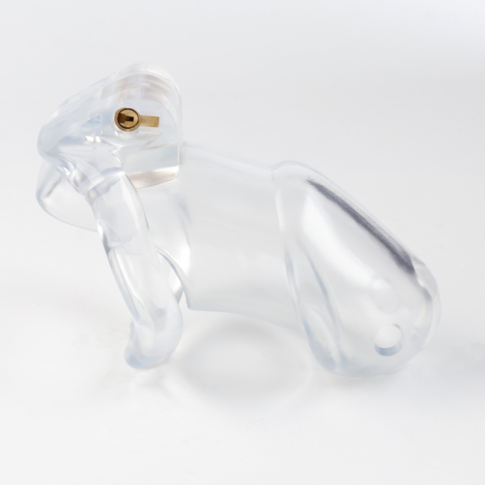 Пояс верности мужской, пластик, 6×3.5 см, набор колец, замок, ключ, прозрачный