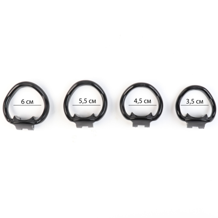 Пояс верности мужской, пластик, 6×3.5 см, набор колец, замок, ключ, черный