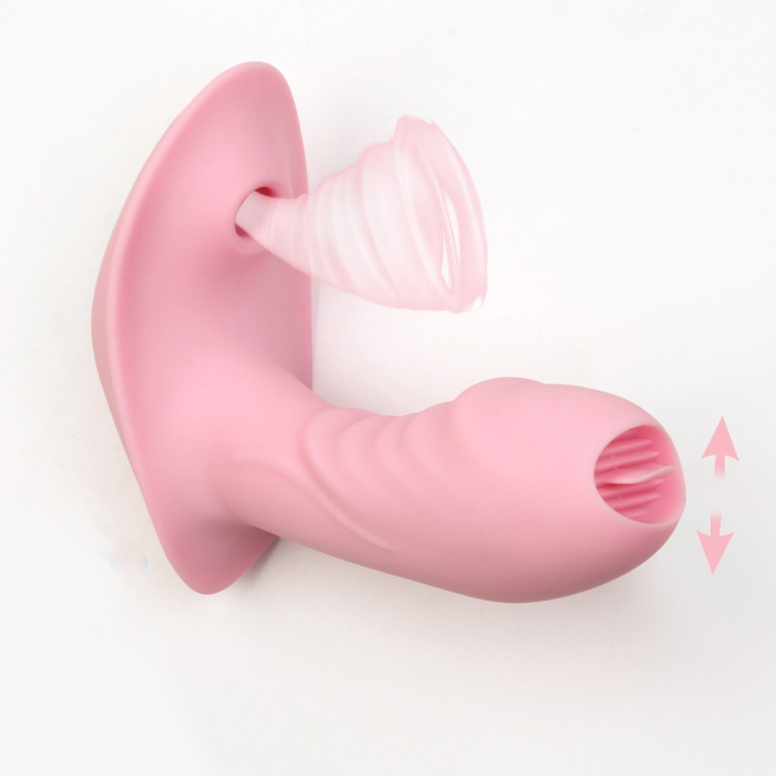 Вибратор со стимуляцией точки G, с вакуумно-волновым стимулятором, USB, розовый