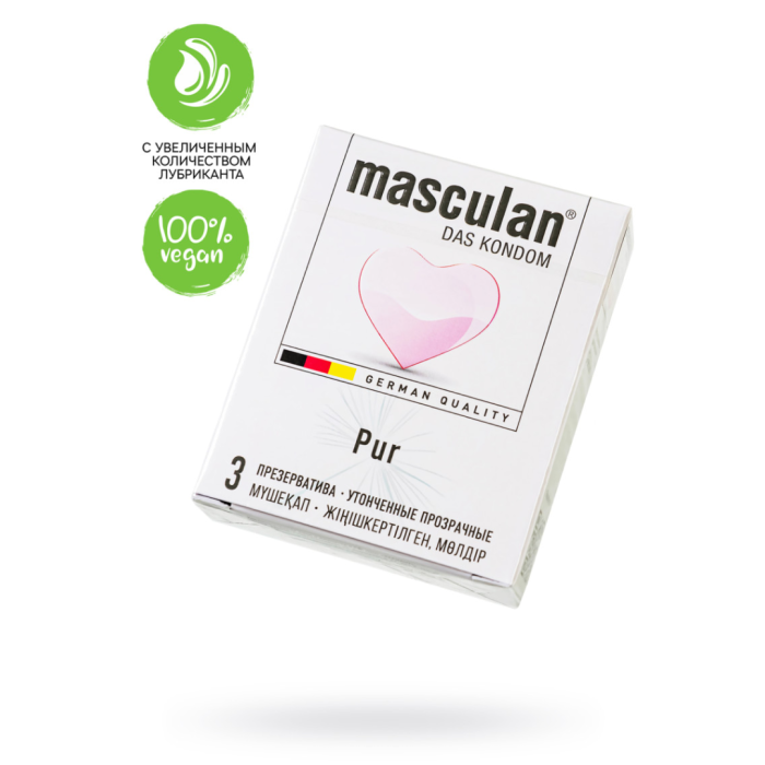 Презервативы Masculan, Pur № 3 утонченные, 18,5 см, 5.3 см, 3 шт.