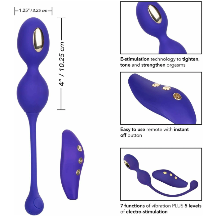 Вагинальные шарики с вибрацией и электростимуляцией CalExotics Impulse, пульт ДУ