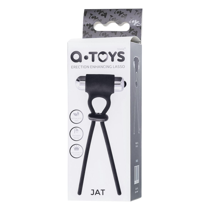 Лассо на пенис A-Toys by TOYFA Jat, силикон, черный, 14 см