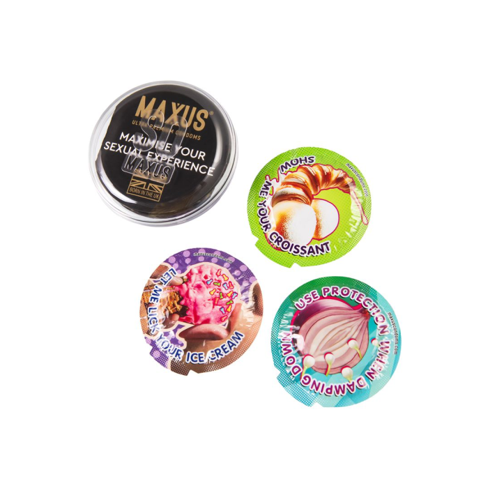 Презервативы Maxus Sensitive, ультратонкие, латекс, пластиковый кейс, 3 шт.
