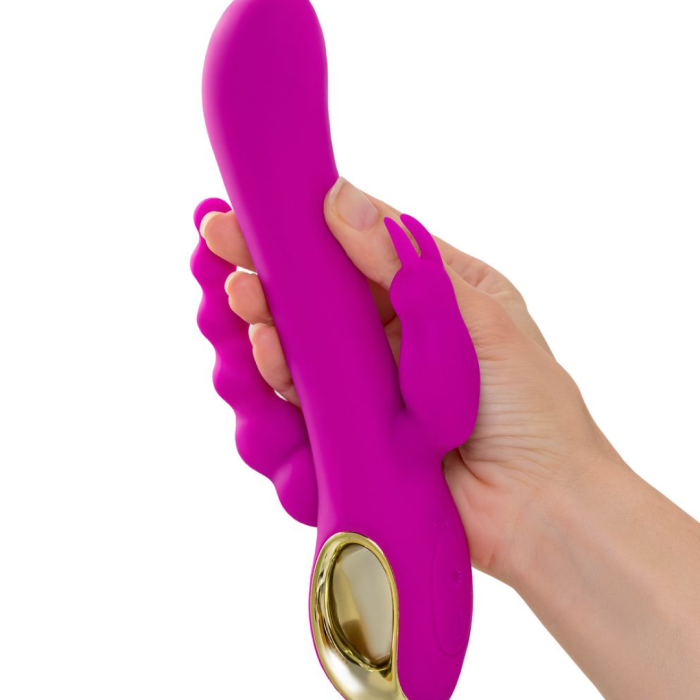 Тройной вибратор A-Toys by TOYFA TRINNY, силикон, фиолетовый, 21,5 см