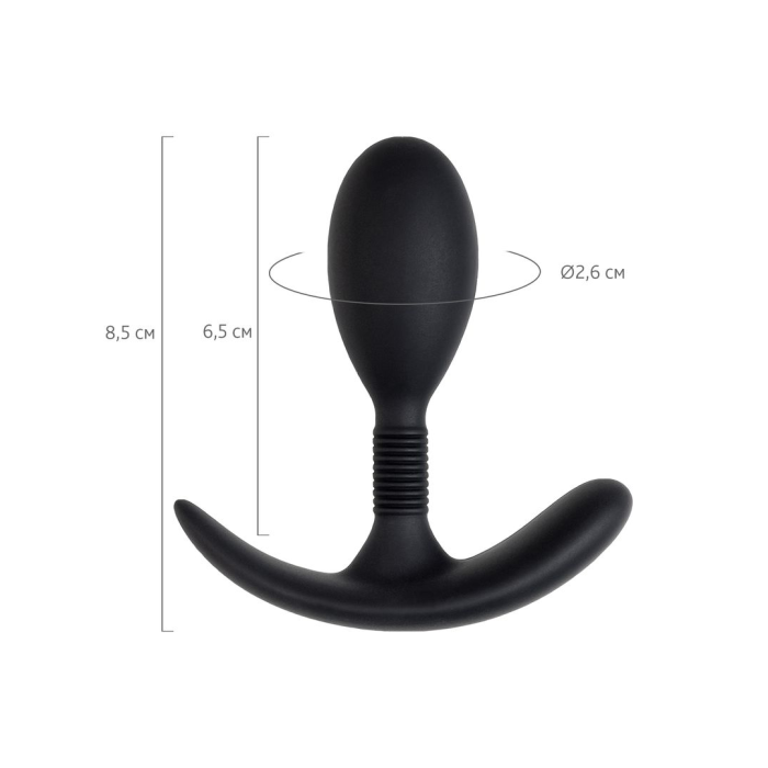 Анальная втулка A-Toys by TOYFA Tord S, силикон, черный, 8,5 см
