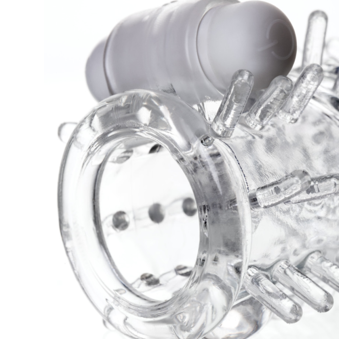 Насадка на пенис A-Toys by TOYFA Fril с вибропулей, TPR, прозрачная, 13,4 см