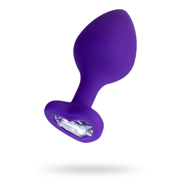 Анальная втулка ToDo by Toyfa Diamond Heart, силикон, фиолетовый, 8 см, Ø 3,5 см