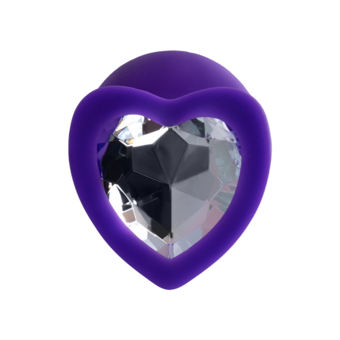 Анальная втулка ToDo by Toyfa Diamond Heart, силикон, фиолетовый, 8 см, Ø 3,5 см