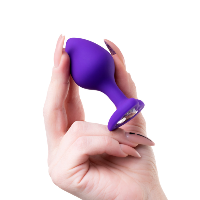 Анальная втулка ToDo by Toyfa Diamond Heart, силикон, фиолетовый, 8 см, Ø 3,5 см