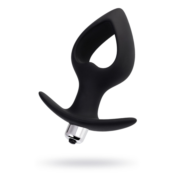 Анальная вибровтулка-расширитель POPO Pleasure by TOYFA Cordis M, силикон, черная, 14 см, Ø 5,5