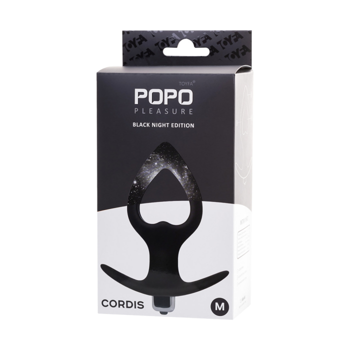 Анальная вибровтулка-расширитель POPO Pleasure by TOYFA Cordis M, силикон, черная, 14 см, Ø 5,5