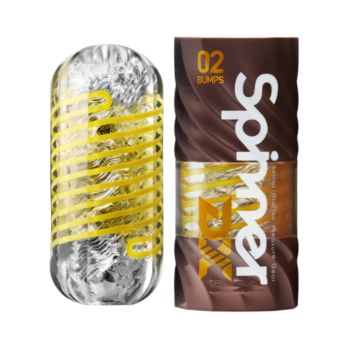  Многоразовый мастурбатор с эффектом вращения Tenga SPINNER DX 02 BUMPS, Желтый