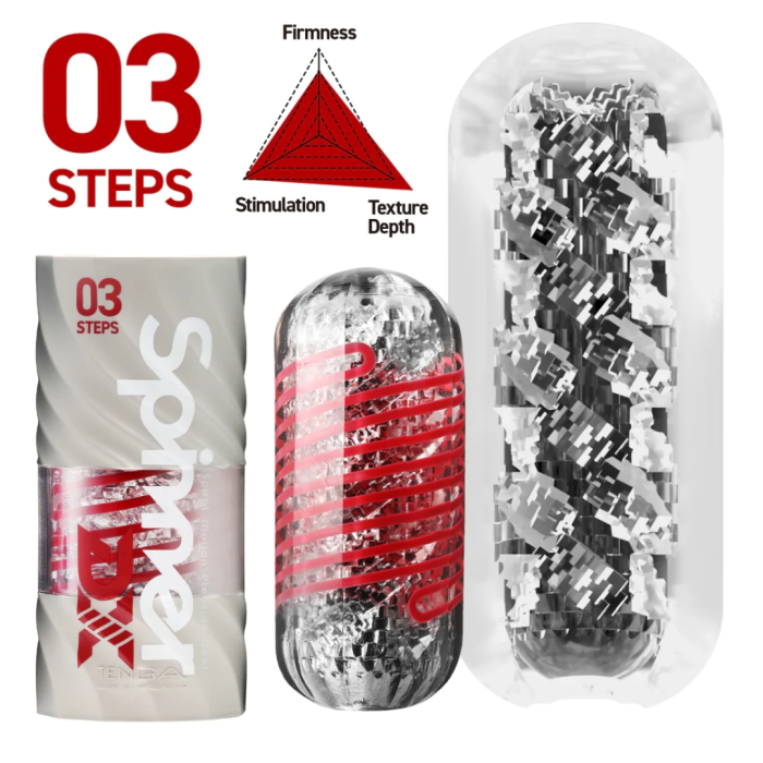 Многоразовый мастурбатор с эффектом вращения Tenga SPINNER DX 03 STEPS, Красный