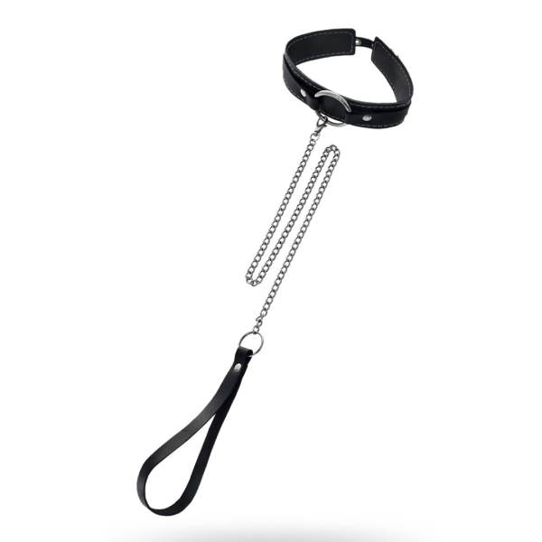 Чокер-ошейник Pecado BDSM, натуральная кожа, черный